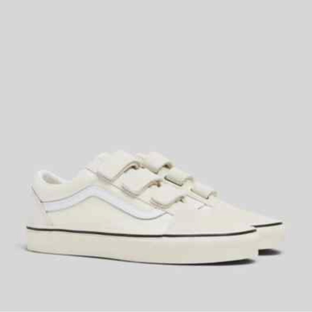 Vans Old Skool Cream Velcro Strap Sneakers